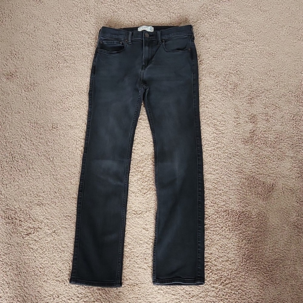Abercrombie Kids Boys Skinny Jeans, Black Wash, Size 15/16